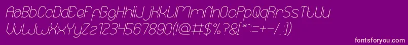 EssentialArrangementItalic Font – Pink Fonts on Purple Background
