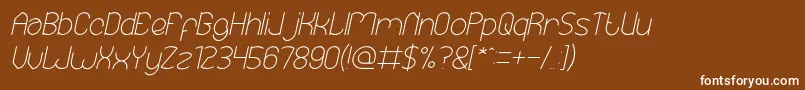 フォントEssentialArrangementItalic – 茶色の背景に白い文字