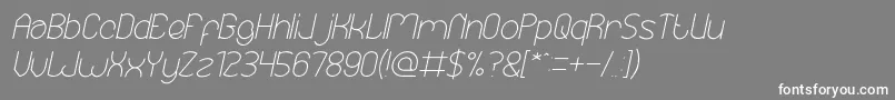 Czcionka EssentialArrangementItalic – białe czcionki na szarym tle