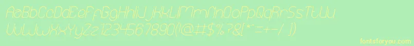 EssentialArrangementItalic Font – Yellow Fonts on Green Background