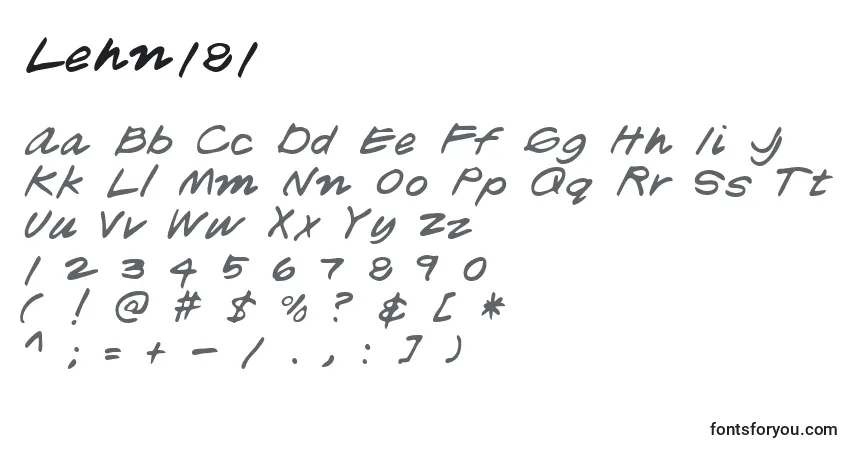 A fonte Lehn181 – alfabeto, números, caracteres especiais