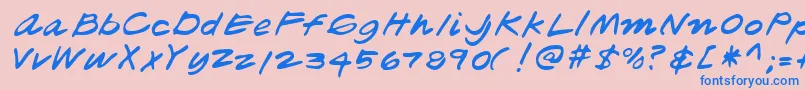 Lehn181 Font – Blue Fonts on Pink Background