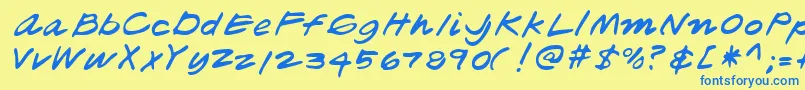 Lehn181 Font – Blue Fonts on Yellow Background