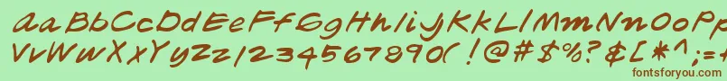 Lehn181 Font – Brown Fonts on Green Background