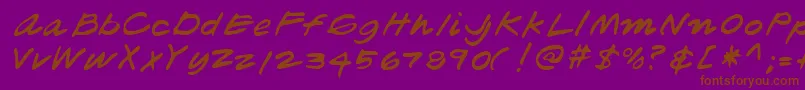 Lehn181-Schriftart – Braune Schriften auf violettem Hintergrund