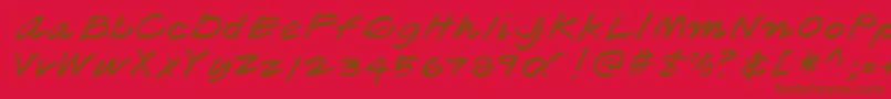 Lehn181 Font – Brown Fonts on Red Background