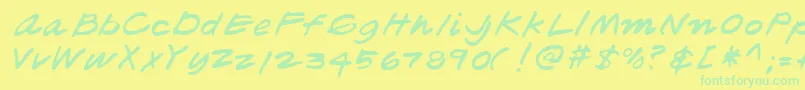 Lehn181 Font – Green Fonts on Yellow Background