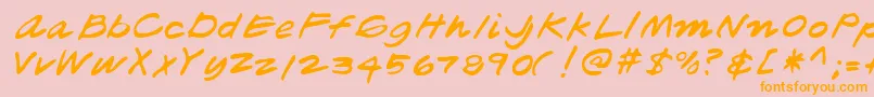 Lehn181-Schriftart – Orangefarbene Schriften auf rosa Hintergrund