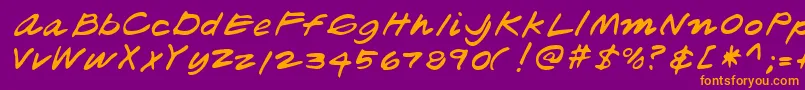 Lehn181 Font – Orange Fonts on Purple Background