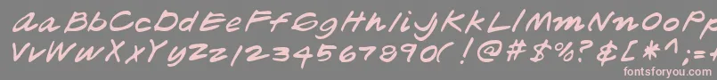 Lehn181 Font – Pink Fonts on Gray Background