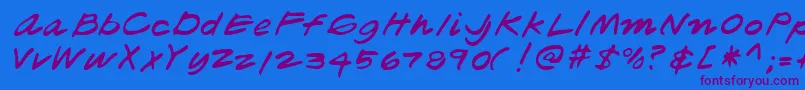 Lehn181 Font – Purple Fonts on Blue Background