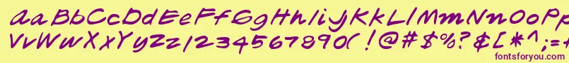 Lehn181 Font – Purple Fonts on Yellow Background