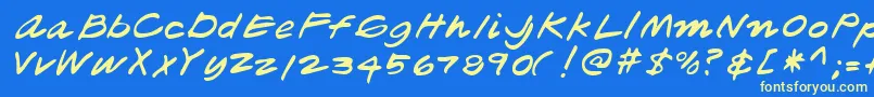 Lehn181 Font – Yellow Fonts on Blue Background