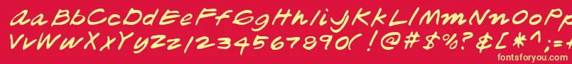 Lehn181 Font – Yellow Fonts on Red Background