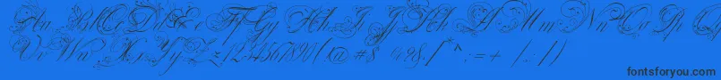 VenskiSadTwoMedium-Schriftart – Schwarze Schriften auf blauem Hintergrund
