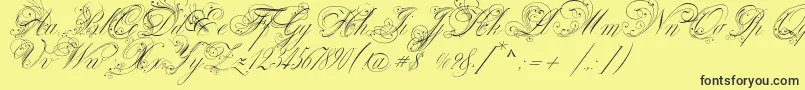 VenskiSadTwoMedium Font – Black Fonts on Yellow Background