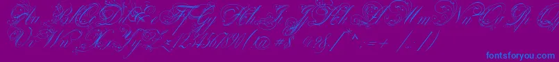 VenskiSadTwoMedium-Schriftart – Blaue Schriften auf violettem Hintergrund