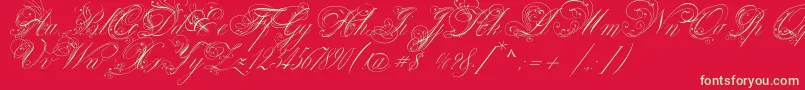 VenskiSadTwoMedium Font – Green Fonts on Red Background