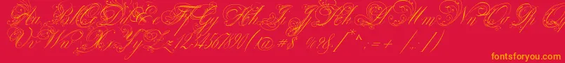 VenskiSadTwoMedium Font – Orange Fonts on Red Background