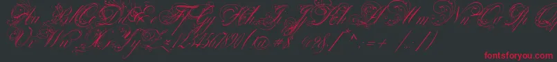 VenskiSadTwoMedium Font – Red Fonts on Black Background