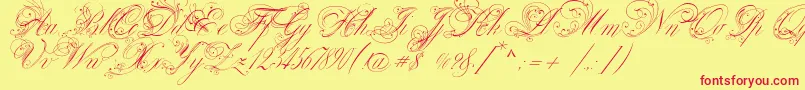 VenskiSadTwoMedium Font – Red Fonts on Yellow Background