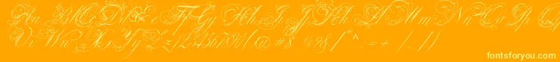 Fonte VenskiSadTwoMedium – fontes amarelas em um fundo laranja