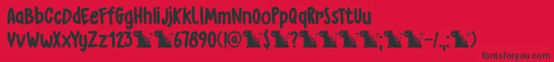 DkGrumpyTiger Font – Black Fonts on Red Background