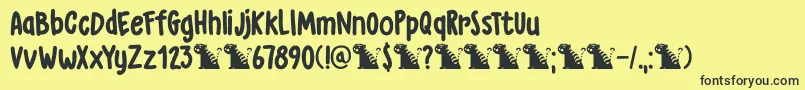 DkGrumpyTiger Font – Black Fonts on Yellow Background