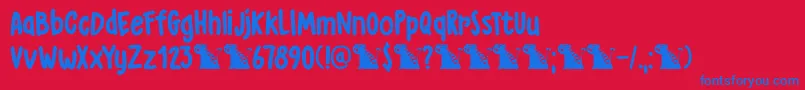 DkGrumpyTiger Font – Blue Fonts on Red Background