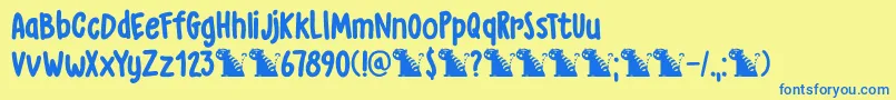 DkGrumpyTiger Font – Blue Fonts on Yellow Background