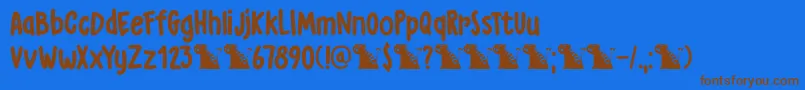 DkGrumpyTiger Font – Brown Fonts on Blue Background