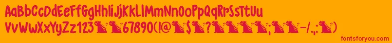 DkGrumpyTiger Font – Red Fonts on Orange Background