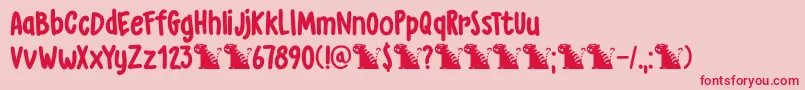Fonte DkGrumpyTiger – fontes vermelhas em um fundo rosa