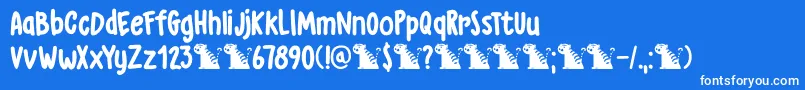 DkGrumpyTiger Font – White Fonts on Blue Background