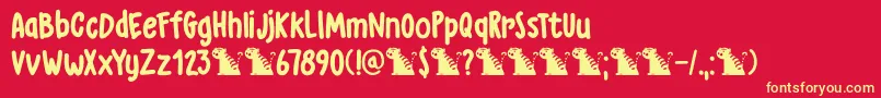DkGrumpyTiger Font – Yellow Fonts on Red Background