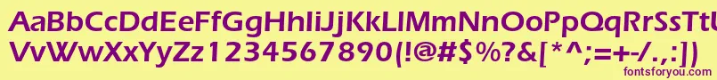 ItcerasstdDemi Font – Purple Fonts on Yellow Background