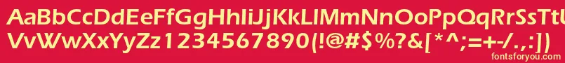 ItcerasstdDemi Font – Yellow Fonts on Red Background