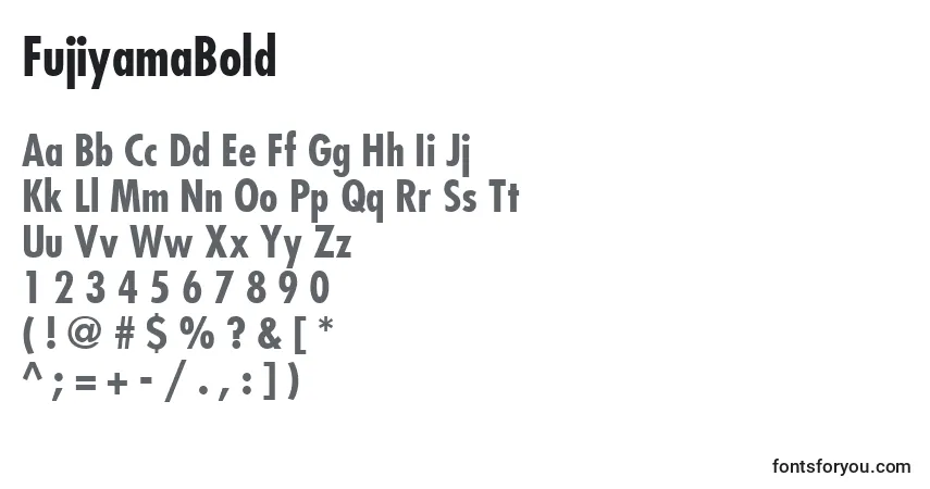 Шрифт FujiyamaBold – алфавит, цифры, специальные символы