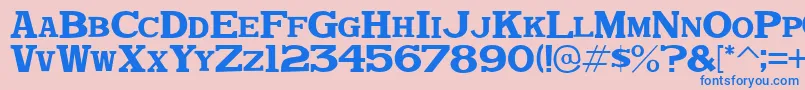 Dekkadense-Schriftart – Blaue Schriften auf rosa Hintergrund