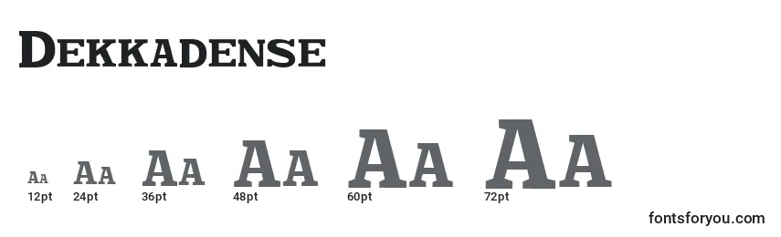 Размеры шрифта Dekkadense
