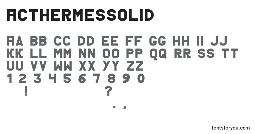 Шрифт AcThermesSolid – алфавит, цифры, специальные символы
