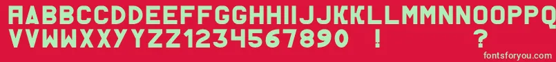 Police AcThermesSolid – polices vertes sur fond rouge