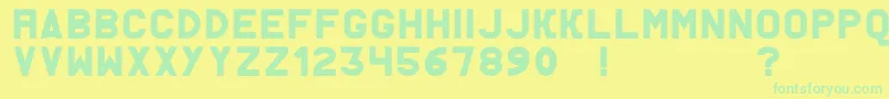 AcThermesSolid Font – Green Fonts on Yellow Background