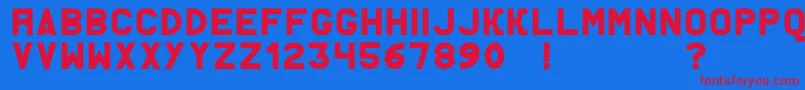 AcThermesSolid Font – Red Fonts on Blue Background