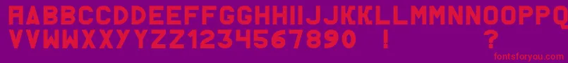 AcThermesSolid-Schriftart – Rote Schriften auf violettem Hintergrund