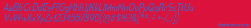 MesmerizeScLtIt Font – Blue Fonts on Red Background