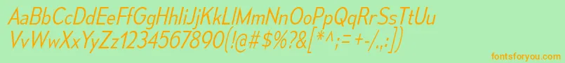 MesmerizeScLtIt Font – Orange Fonts on Green Background