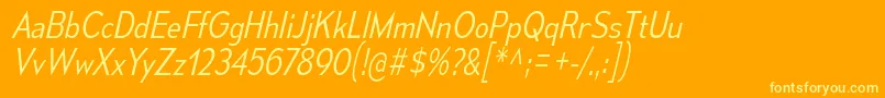 MesmerizeScLtIt Font – Yellow Fonts on Orange Background