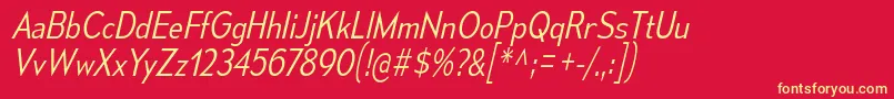 MesmerizeScLtIt Font – Yellow Fonts on Red Background