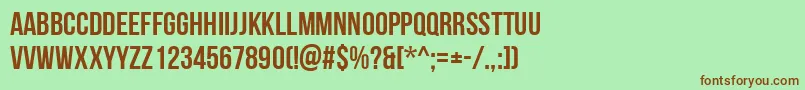 Шрифт BebasNeueCyrillic – коричневые шрифты на зелёном фоне